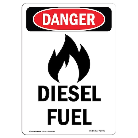 Signmission Safety Sign, OSHA Danger, 14" Height, Rigid Plastic, Portrait, P-1014-V-2006 OS-DS-P-1014-V-2006